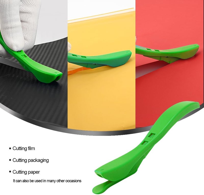 Ehdis Wrapping Paper Cutter 2 Packs Christmas Gift Wrap Cutter Holiday Sliding Wrapping Paper Roll Cutter Tool Backpaper Slitter Paper Cutter for Adhesive Vinyl,Craft,Paper Roll - Green - Image 4